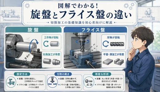 図解でわかる！旋盤とフライス盤の明確な違いと切削加工の基礎知識