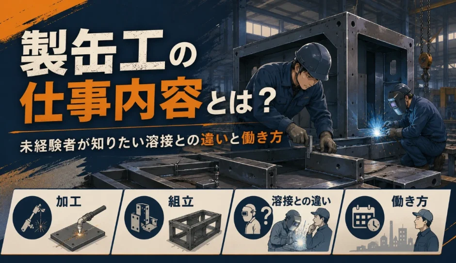 製缶工の仕事内容とは？未経験者が知りたい溶接との違いと働き方