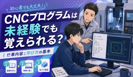 CNCプログラムは未経験でも覚えられる？仕事内容と学び方の基本