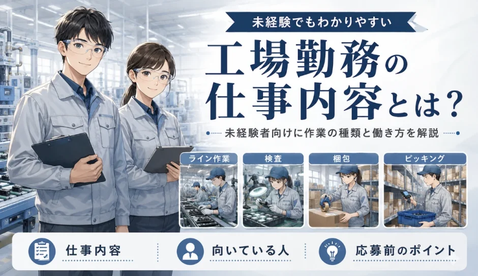 工場勤務の仕事内容とは？未経験者向けに作業の種類と働き方を解説