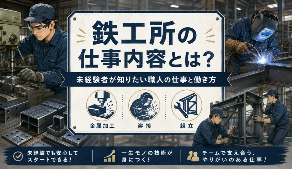 鉄工所の仕事内容とは？未経験者が知りたい職人の仕事と働き方