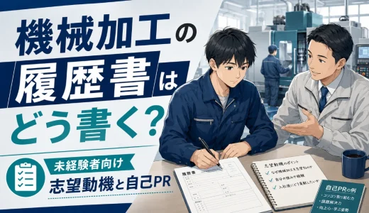 機械加工の履歴書はどう書く？未経験者向け志望動機と自己PRの考え方