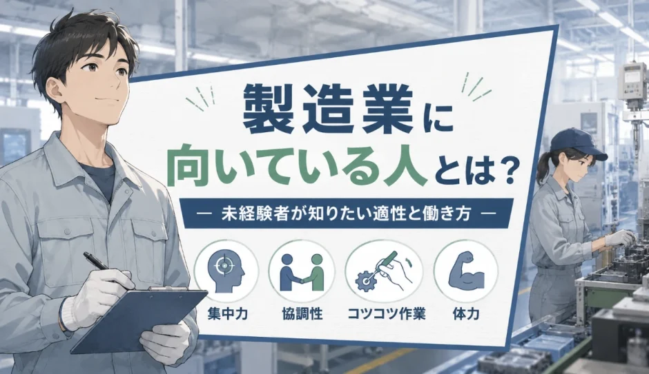 製造業に向いている人とは？未経験者が知りたい適性と働き方