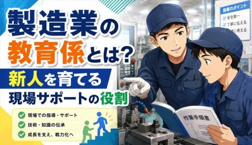 製造業の教育係とは？新人を育てる現場サポートの役割