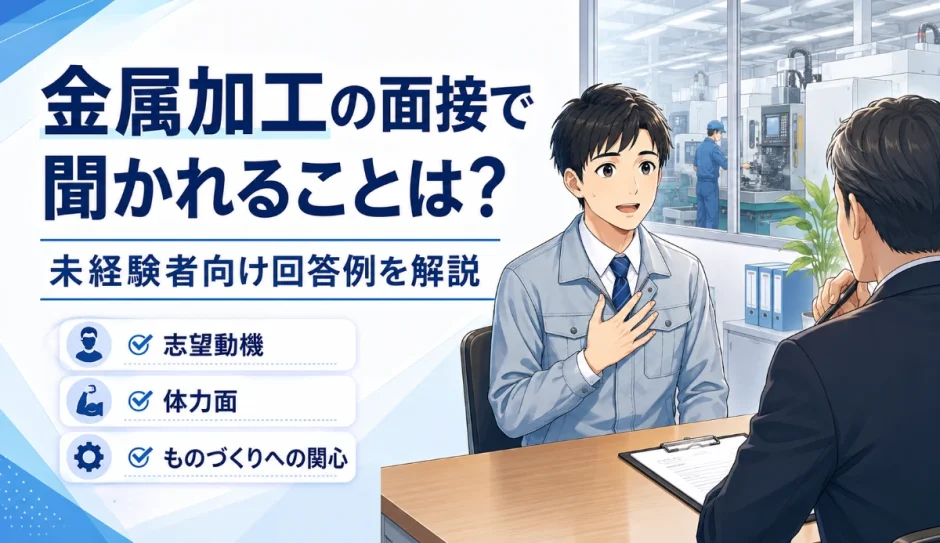金属加工の面接で聞かれることは？未経験者向け回答例を解説