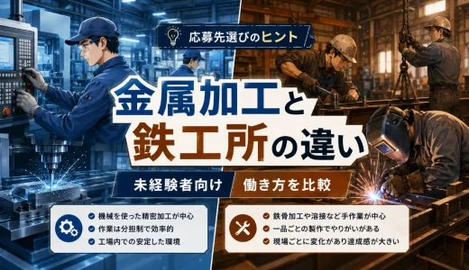 金属加工と鉄工所の違いとは？未経験者向けに働き方を比較