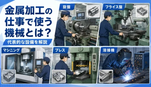 金属加工で使う機械の種類とは？未経験者向けに役割と違いを解説