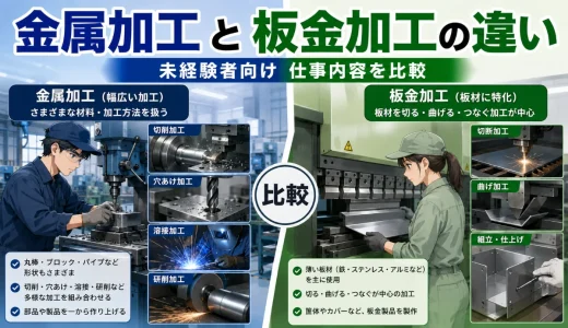 金属加工と板金加工の違いとは？未経験者向けに仕事内容を比較