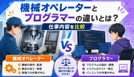 機械オペレーターとプログラマーの違いとは？仕事内容を比較
