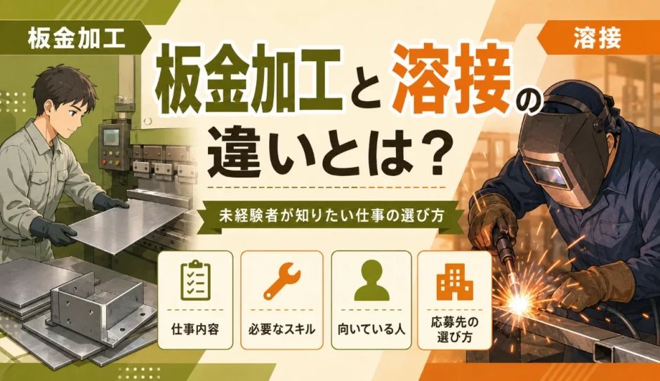 板金加工と溶接の違いとは？未経験者が知りたい仕事の選び方