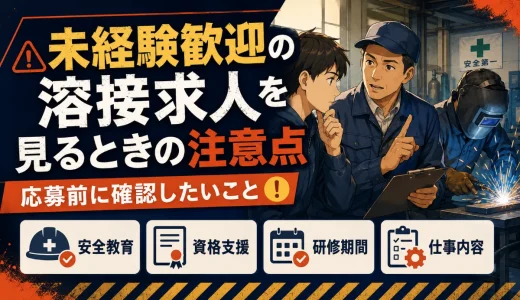 未経験歓迎の溶接求人を見るときの注意点｜応募前に確認したいこと